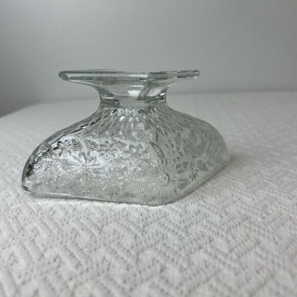 Vintage 1932-37 (Rare) Indiana Glass “Pineapple & Floral” Pedestal Candy Dish - Picture 3 of 9